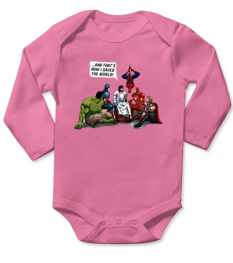 and that how i saved the world jesus shirt Long Sleeve Baby One-Piece