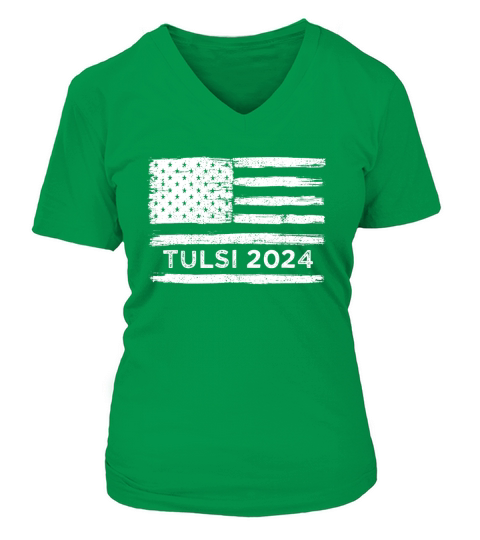 Tulsi Gabbard 2024 American Flag V-neck T-Shirt Woman