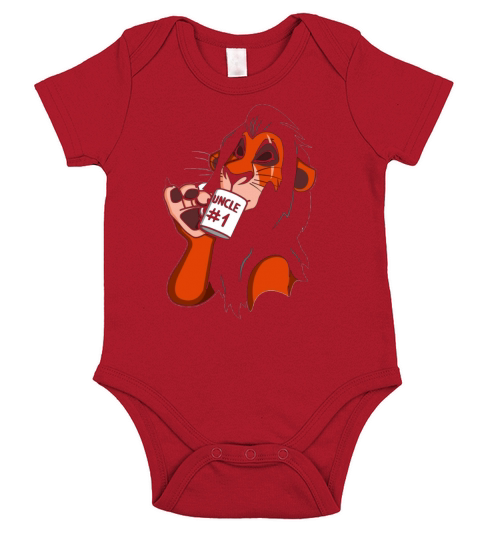 Uncle #1 Lion King Short Sleeve Baby One-Piece
