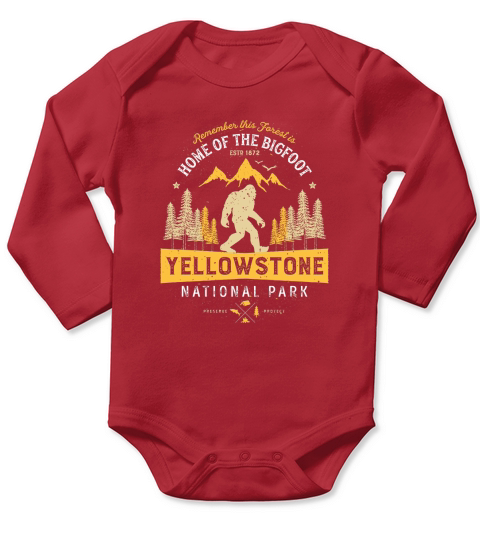Yellowstone National Park  Bigfoot Long Sleeve Baby One-Piece