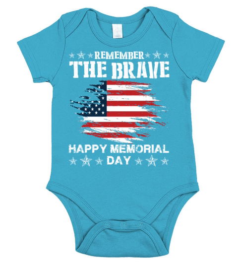 Memorial Day Remember the Brave Short Sleeve Baby One-Piece