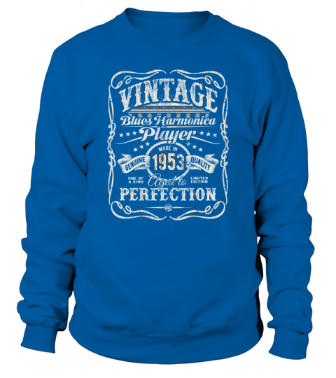 Vintage Blues Harmonica Player Made In 1953 Sweatshirt Unisex