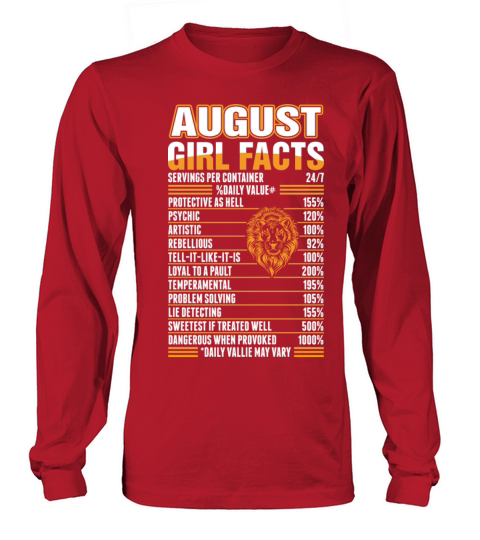 August Girl Facts Leo Women's Long Sleeve