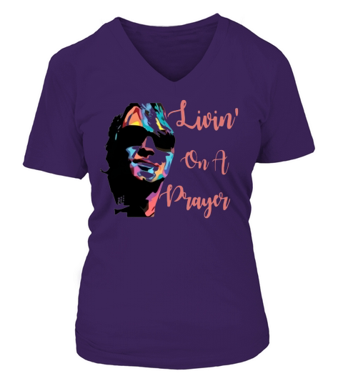 Livins On A Prayer T Shirt V-neck T-Shirt Woman