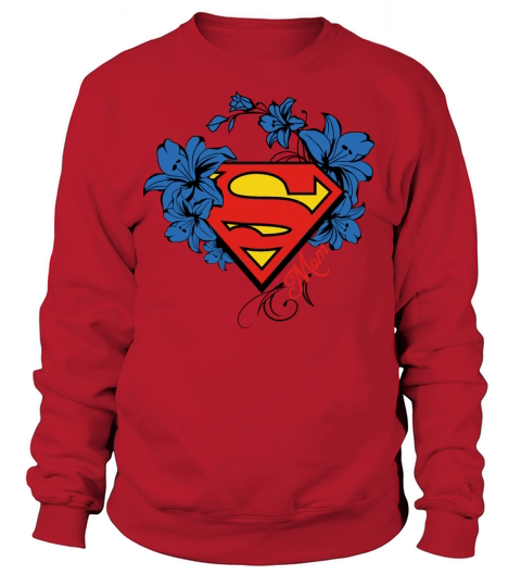 Superman Super Mom Flowers Red Women's Sweatshirt