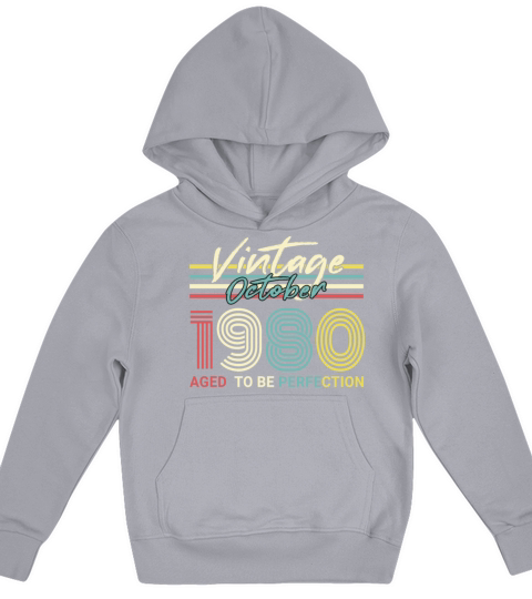 Born 1980 October Vintage Gift Idea Kids Hoodie