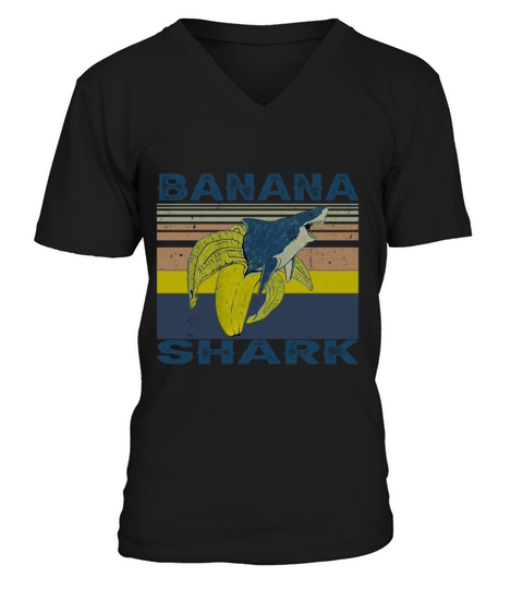 Banana Shark Vintage Gift for Men Women Kids Banan Men's V-Neck T-shirt