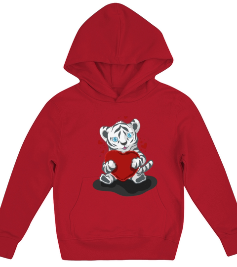 White Animal Love Valentines Day Kids Hoodie