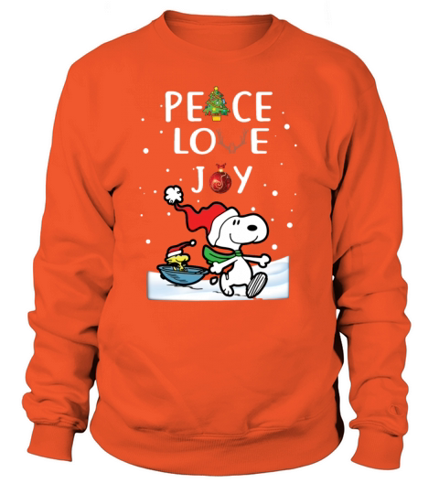 Merry Christmas Peanuts Snoopy Peace Love Joy Women's Sweatshirt
