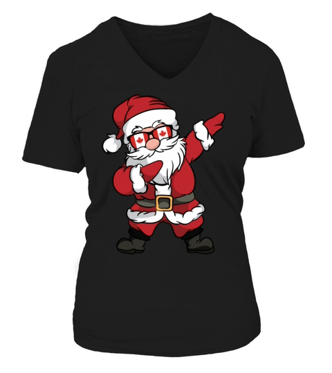 Canada Santa Claus dabbing dubbing christmas Women's V-Neck T-shirt