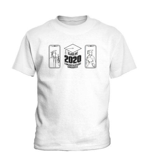 Class of 2020 Online Graduation 2 Iphones Kids T-Shirt