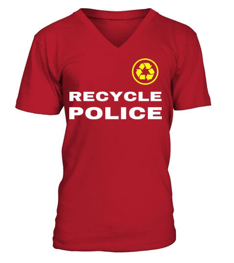 Recycle Police Funny Recycling Earth Day Gift Men's V-Neck T-shirt