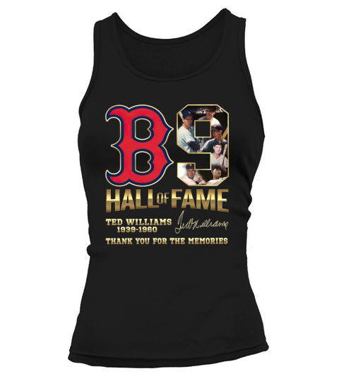 B9 Hall Of Fame Ted Williams 1939-1960 thank you for the memories signature Tank top Woman