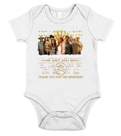 Premium the heartland 14th anniversary 2007 2021 signatures thank you for the memories Short Sleeve Baby One-Piece