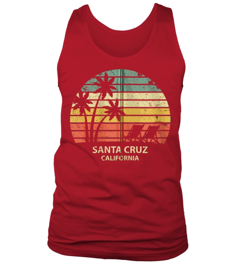 Vintage California Santa Cruz Beach Cool Retro Zip Men's Tank Top
