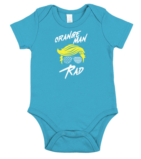 Orange Man Rad Parody of Bad Short Sleeve Baby One-Piece