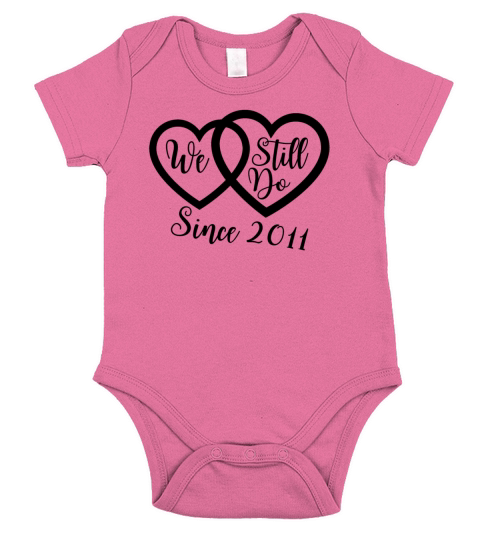 10th Wedding Anniversary Short Sleeve Baby One-Piece