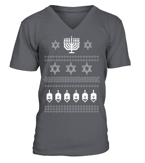 Ugly Happy Hanukkah Sweater Shirt Men's V-Neck T-shirt