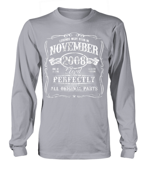 Born In November 2008 Vintage 12Th Birthday All Or Women's Long Sleeve
