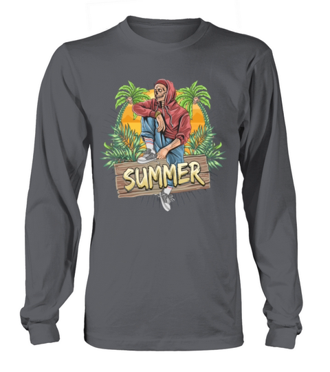 Skull Zombie Summer with Tropical Women's Long Sleeve