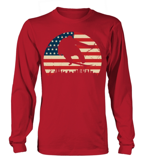Skateboarding Skate Board American Flag Long sleeved Unisex