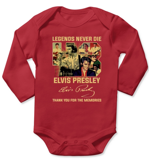 Legends Never Die Elvis Presley Thank You For The Memories Signature Long Sleeve Baby One-Piece