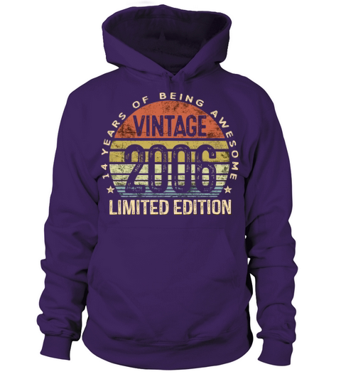 14 Year Old Gifts Vintage 2006 Limited Edition 14T Women's Hoodie