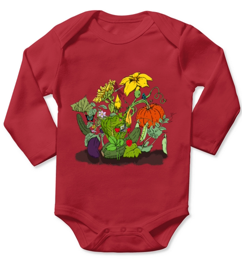 Plants Garden Vegetables Fruit Nature Gift Idea Long Sleeve Baby One-Piece