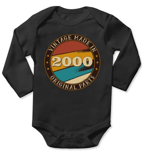21st Birthday Vintage 21 Years Old Made In 2000 Gi Long Sleeve Baby One-Piece
