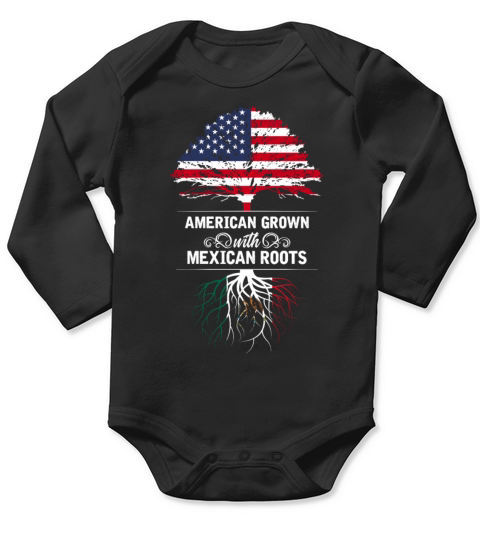 American grown with Mexican roots Long Sleeve Baby One-Piece