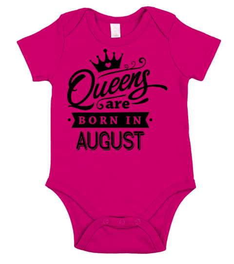 Queens Are Born In August Short Sleeve Baby One-Piece