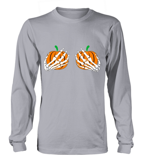 Skeleton Hands on Pumpkins funny Halloween Women's Long Sleeve