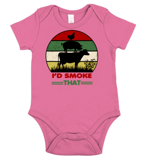 I d Smoke That Retro Vintage FUNNY BBQ Short Sleeve Baby One-Piece
