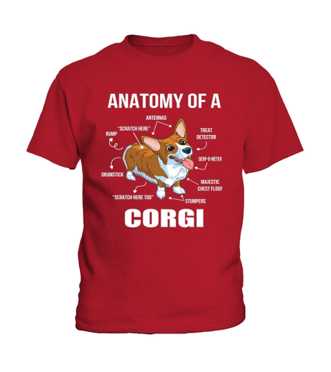 Anatomy of a Corgi T-Shirt Funny Dog Shirt Kids T-Shirt