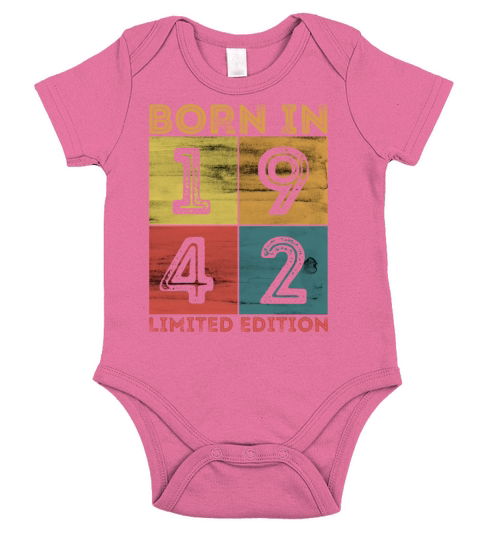80th Birthday Born In 1942 Limited Edition Vintage Short Sleeve Baby One-Piece