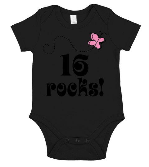 16th Birthday 16 Rocks Short Sleeve Baby One-Piece