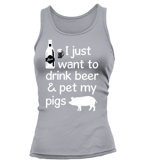 Pig drink beer Tank top Woman