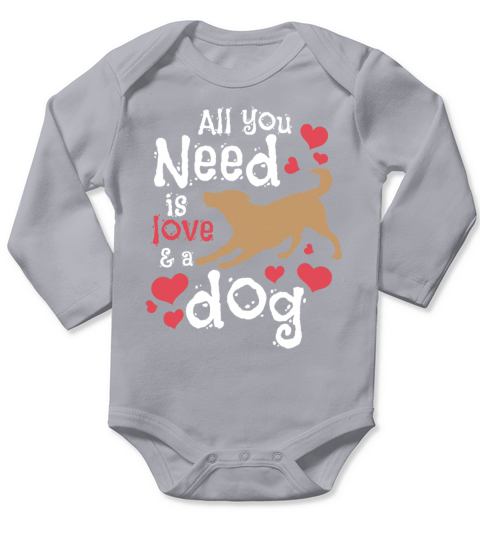 Dogs love gift present Long Sleeve Baby One-Piece