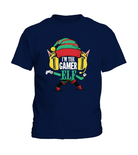 Im The Gamer Elf Gift For A Gamer On Christmas Kids T-Shirt