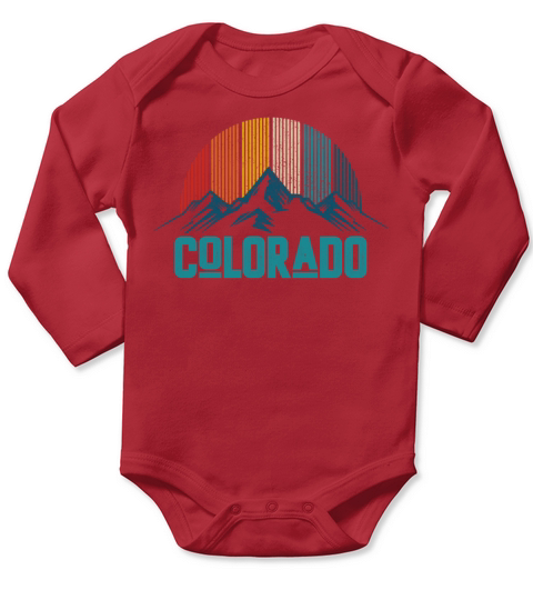 Colorado Vintage Mountains Long Sleeve Baby One-Piece