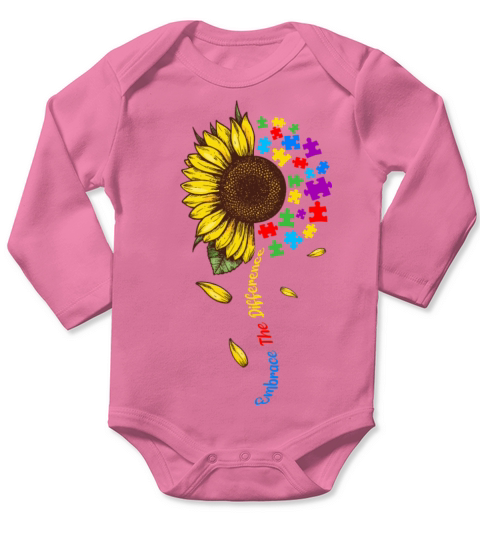 Autism Awareness Shirt Embrace The Difference Auti Long Sleeve Baby One-Piece