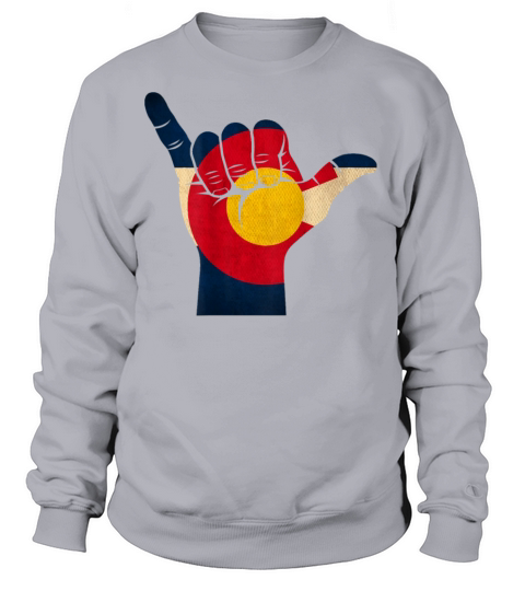Colorado Rocky Mountain Shaka Sign Flag of Colorad Women's Sweatshirt