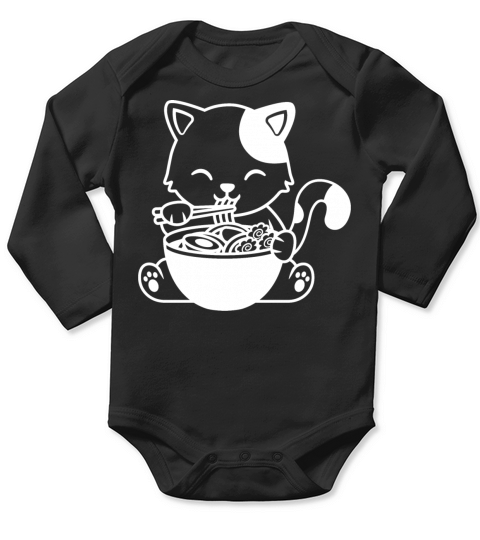 Cat Ramen Japan Takeaway Long Sleeve Baby One-Piece