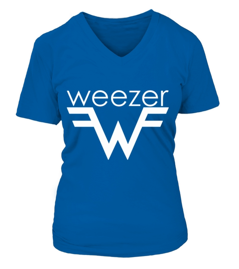 Vintage Weezer Rock Band V-neck T-Shirt Woman