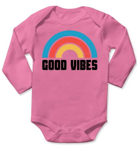 Good Vibes Quote Long Sleeve Baby One-Piece