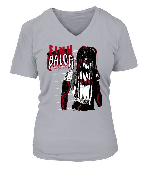 Wrestling WWE Finn Balor Black and Red V-neck T-Shirt Woman