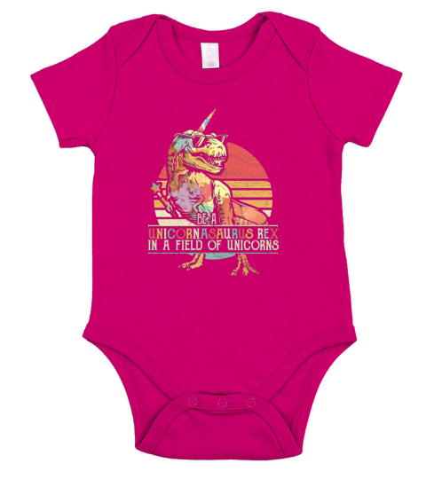 Be a unicornasaurus rex in a field of unicorns Short Sleeve Baby One-Piece