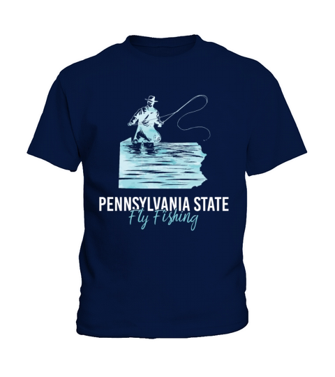 Pennsylvania State Fly Fishing Outdoor Sport Hobby Kids T-Shirt