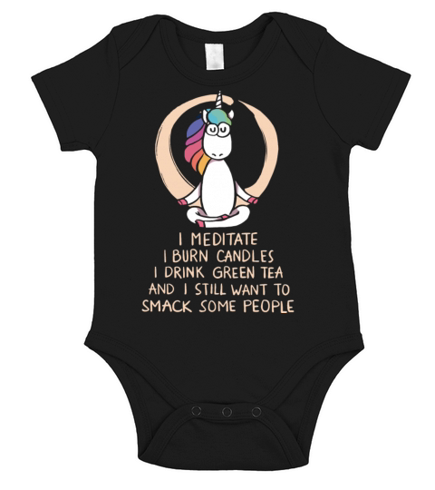 i meditate i burn candles i drink green tea and st Short Sleeve Baby One-Piece