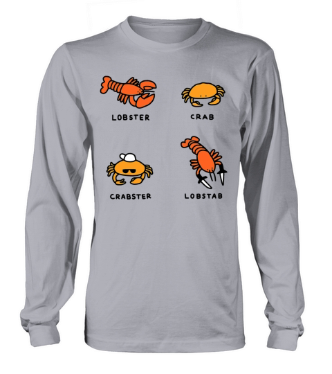 Lobster Crab Funny Illutrator Sea Men's Long Sleeve